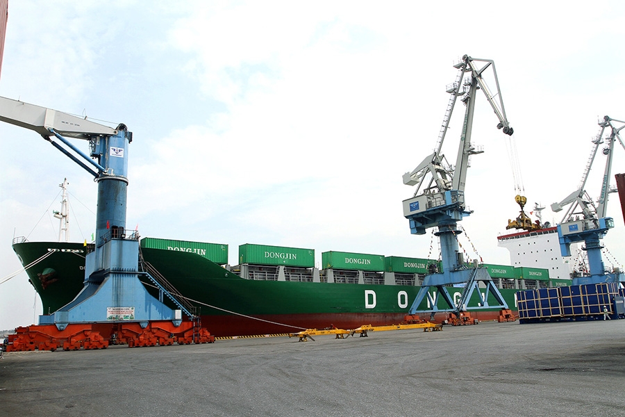 Hãng tàu Dongjin Shipping (Transimex làm đại lý) đón tàu Dongjin Aube đến Hải Phòng chuyến đầu tiên