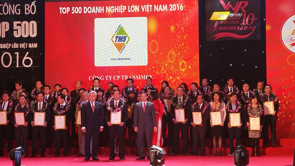 Transimex được xếp hạng top 500 Doanh nghiệp lớn Việt nam (VNR500)